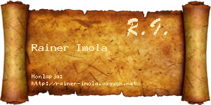 Rainer Imola névjegykártya